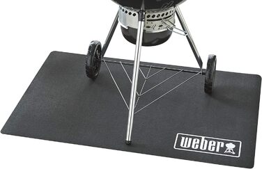 Килимок для гриля Weber 120x80 см чорний — захист тераси і балкона від жиру, жаростійкий, антибактеріальний, для всіх грилів