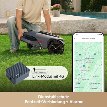 Робот-газонокосарка MOVA LiDAX Ultra 1600 без дроту, до 800 м², з LiDAR та AI, 5 см зріз, U-подібна навігація