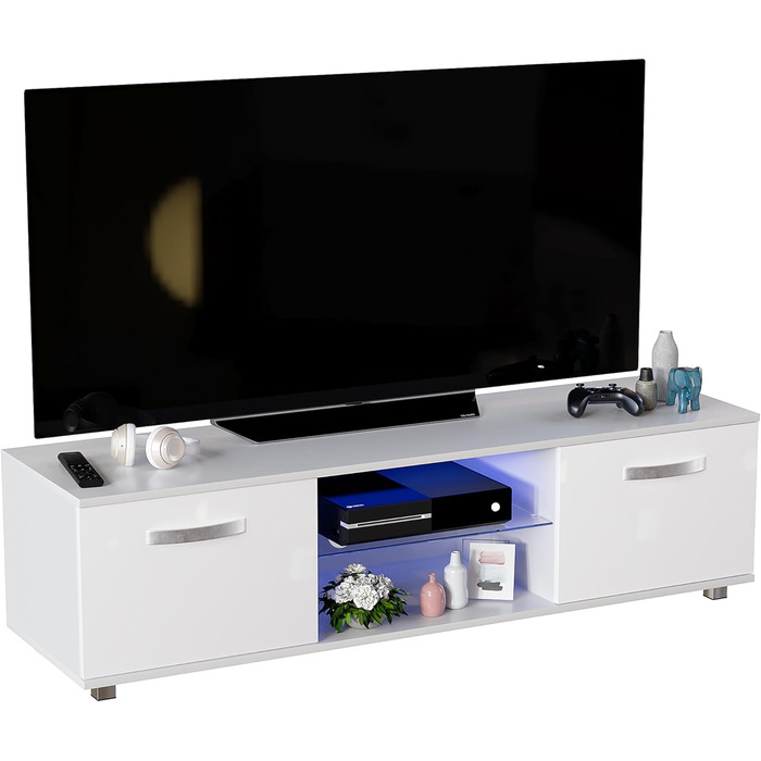 ТВ-тумба Vida Designs Cosmo, ДСП, біла, 140 см, з LED-підсвіткою