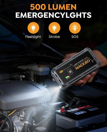 Powerbank для запуску двигуна 7000A - запуск авто, SUV, мотоцикла, вантажівки. 12V, LED ліхтарик, кабель для підключення