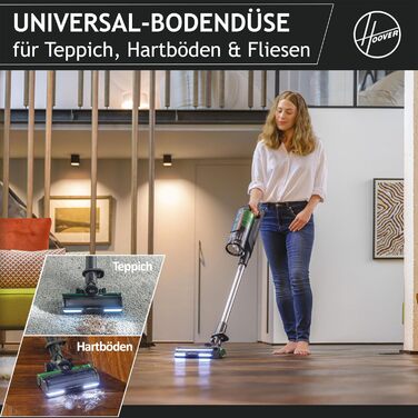 Бездротовий пилосос Hoover HF9 PET для шерсті тварин, 2 акумулятори, до 60 хв роботи, потужний, без мішка, LED-підсвітка, антизакручувальна насадка