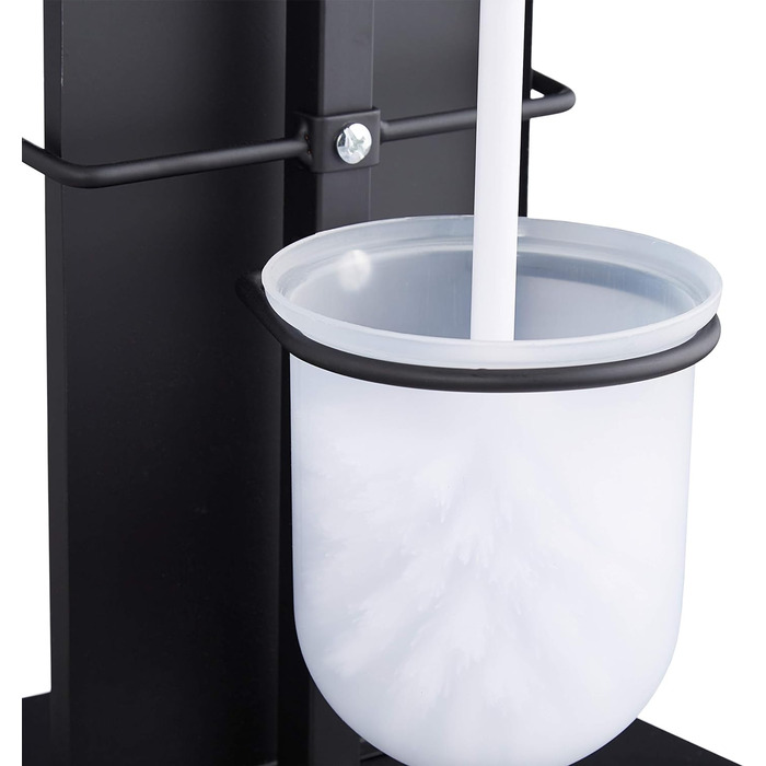 WC гарнітур Relaxdays з туалетною щіткою, тримачем для рулону та газет, металевий, чорний, 70x25,5x20 см, розмір L