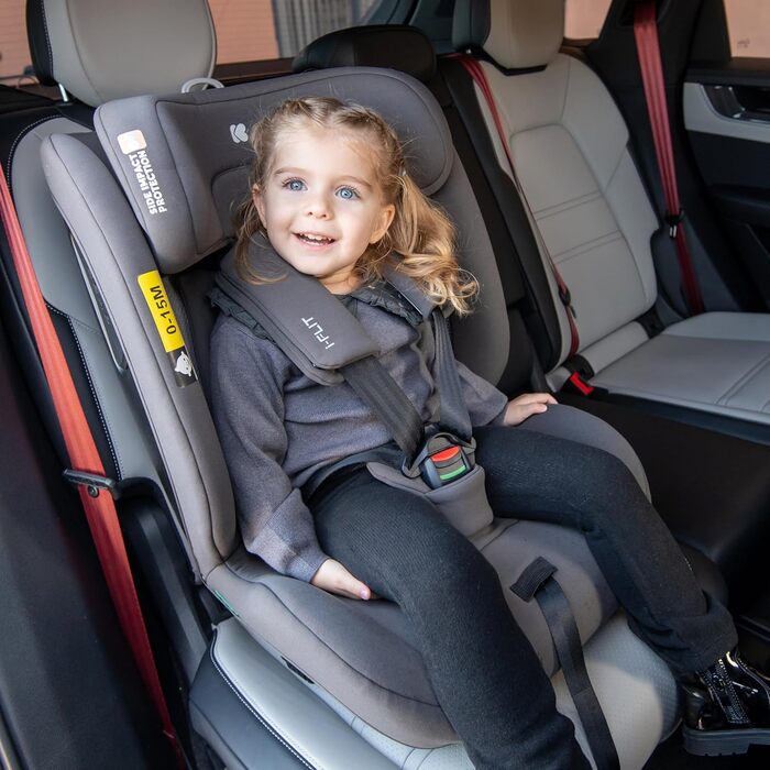 Автокрісло KikkaBoo i-Size i-FLIT 9-36 кг ISOFIX, група 1/2/3, 15 міс. - 12 років, з SPS та Top Tether, регульована підголовник, військовий зелений