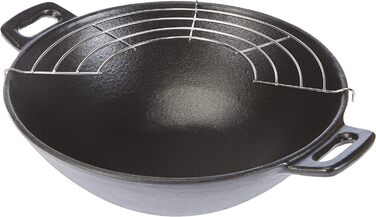 Wok Kela 24 см з кришкою, решіткою, паличками, чавунний, для індукції, набір Mini