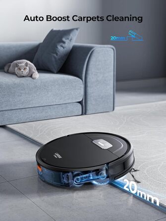 Робот-пилосос з функцією миття, 4500Pa, 3-в-1, сумісний з Alexa, 180 хвилин роботи, для шерсті тварин, килима, твердої підлоги