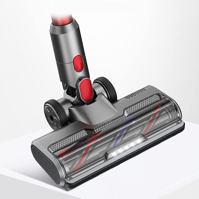 Щітка KENVOR для пилососа Dyson V7/V8/V10/V11/V15, підлогова, з прямим приводом і 5 LED-лампами, для коротковорсових килимів і твердих підлог, сіра