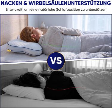 Ортопедична подушка-метелик SLEEP COMFY з ефектом пам'яті (Memory Foam), ергономічна підтримка шиї від болю та мігрені, сертифікат Oeko-TEX, для сну на боці