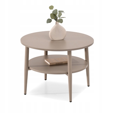 Журнальний стіл Mebel-Partner круглий, 60 x 60 x 45 см, відтінки бежевого