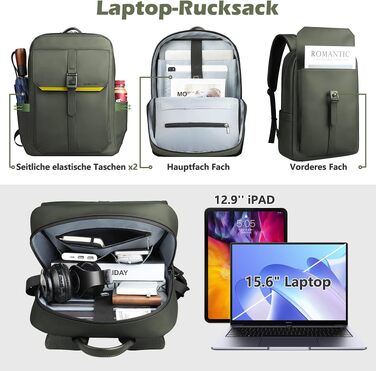 Бізнес-рюкзак для ноутбука 15.6 дюймів hk Business Rucksack, тонкий міський рюкзак для чоловіків та жінок (Зелений)