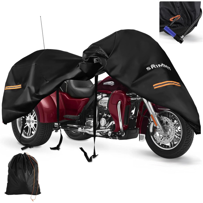 Водонепроникний чохол для триколісного мотоцикла, 420D Oxford, для Honda Trike, з блискавкою, 274x149x149 см, для вулиці