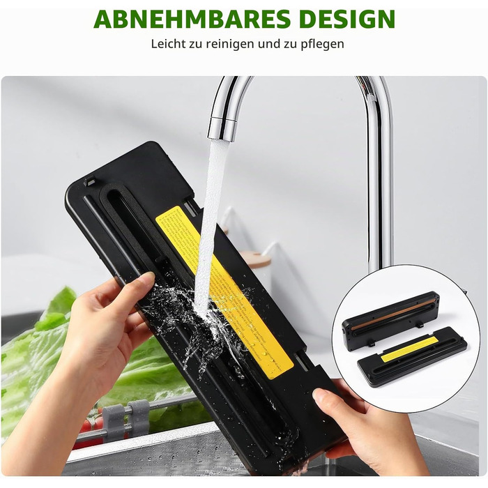 Вакууматор Diboniur 5 в 1 для продуктів та Sous Vide, автоматичний вакуумний пакувальник для сухих та вологих продуктів (з 10 пакетами та шлангом)