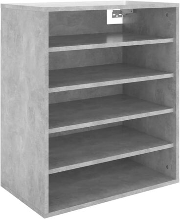 vidaXL Тумба для взуття з 5 полицями, настінна, бетонно-сіра, 60x35x70 см, ДСП
