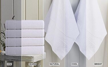 Utopia Towels – набір із 6 середніх банних рушників 100% бавовна з петельками, 60x120 см, м'які та вбираючі рушники для душу, білі