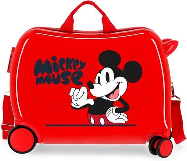 Дитяча валіза Disney Mickey Mouse, червона, 34 л, ABS, 4 колеса, ручна поклажа