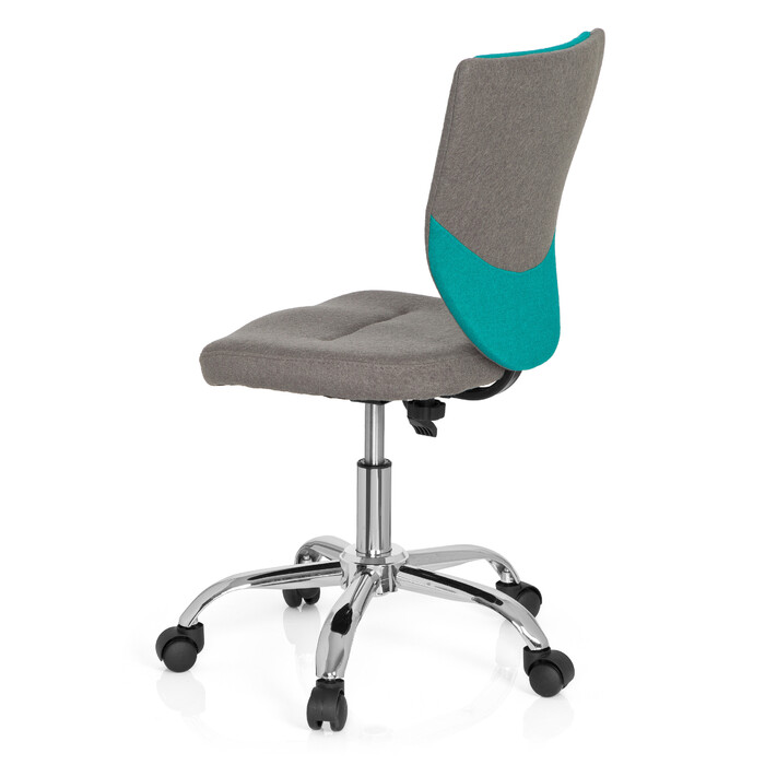 Дитячий офісний стільчик Kiddy Comfort, тканина сірий/бірюзовий, hjh OFFICE