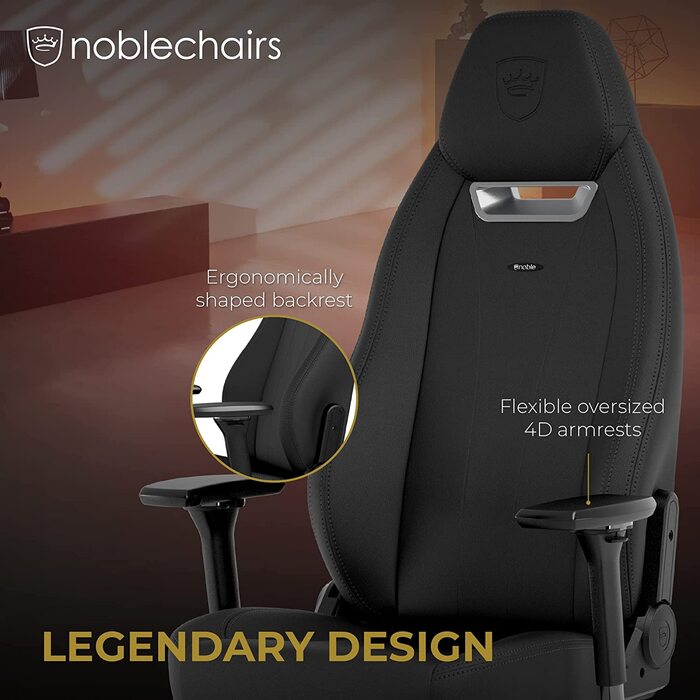 Ігрове крісло noblechairs Legend Black Edition, екошкіра, 4D підлокітники, до 150 кг