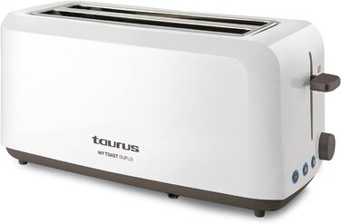 Тостер Taurus Mytoast Duplo 1450Вт, 2 довгі відсіки, 7 режимів, автоматичне центрування, піддон для крихт, функції розігріву, розморожування та стоп