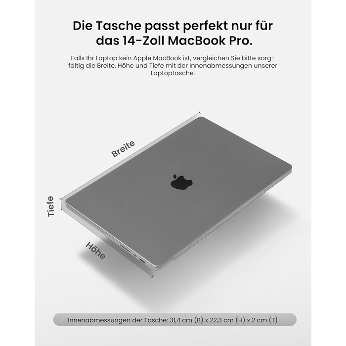 Захисний чохол-сумка tomtoc 360° для MacBook Pro 14