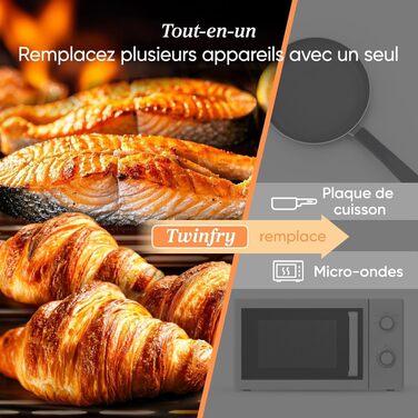 Аерофритюрниця з двома чашами COSORI Dual Blaze TwinFry 10 л, керамічне антипригарне покриття, 4 нагрівальні елементи, до 240°C, колір кремовий білий