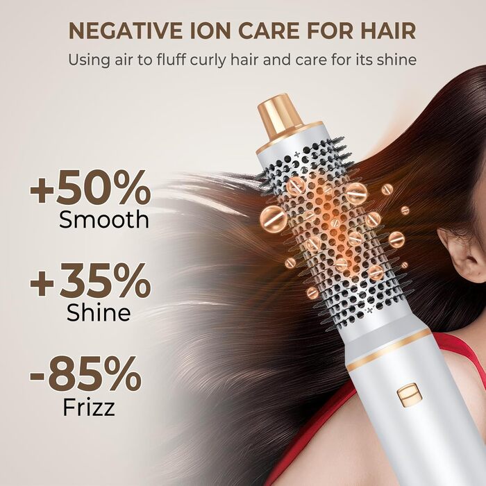 UMIGA Hairstyler 5-в-1: Фен-щітка, плойка, випрямляч для волосся (білий) - професійний набір для укладки
