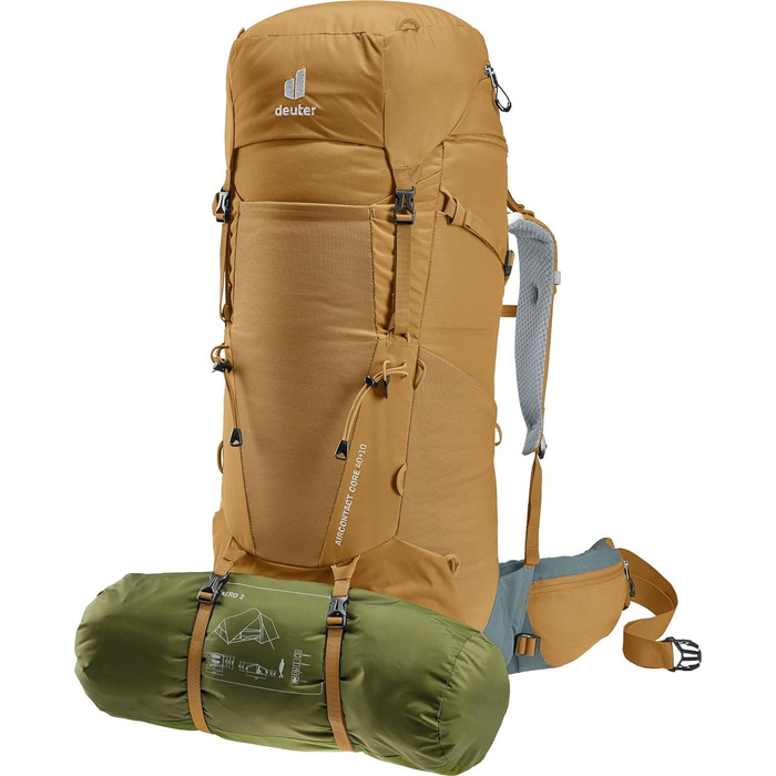 Рюкзак Deuter Aircontact Core 40+10 л для трекінгу, унісекс, мигдально-бірюзовий