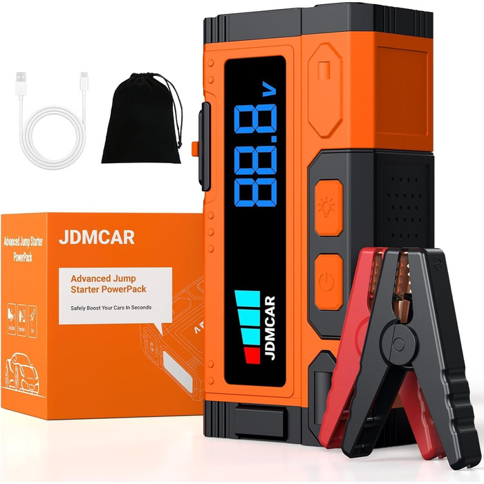 Powerbank для авто Starthilfe 7000A-JDMCAR: пускова станція, LCD екран, LED ліхтарик