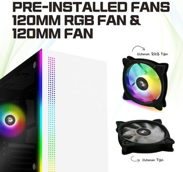 Корпус для ПК Zalman S5 ATX Midi Tower, білий, ігровий, скло, RGB підсвічування, вентилятори