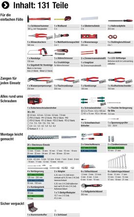 Набір інструментів Meister 131 предметів Knipex & Wera в алюмінієвому кейсі - професійний валіза з інструментами для майстрів