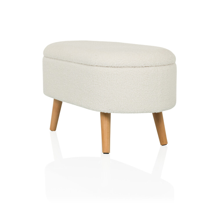 Пуф STORIANO 82x41x44 см, 1 відділення, білий, hjh LIVING