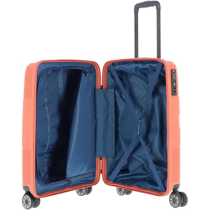 Жорсткий ручний чемодан Travelite WAAL 55 см з TSA-замком, теракотовий, 36 л — міцний валіза на 4 колесах з переробленою підкладкою
