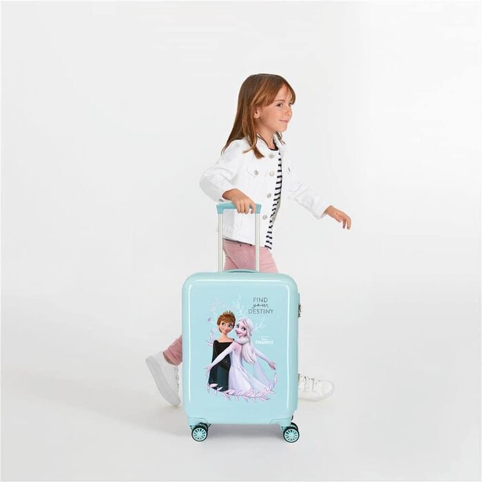 Дитяча валіза Disney Frozen Memories, синя, 38x55x20 см, жорсткий корпус, ABS замок, 34 л, 2 кг, 4 колеса