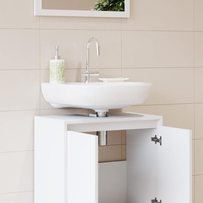 Комплект меблів для ванної Vicco Emma, білий, 2 предмети: тумба під умивальник і дзеркало
