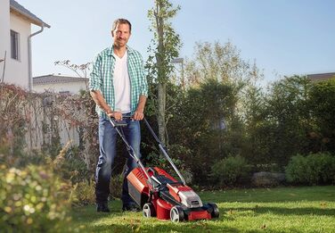 Акумуляторний газонокосарка Einhell City GE-cm 18/30 Li Kit Power X-Change (18 В, ширина косіння 30 см, до 150 м², Brushless, кошик 25 л, висота косіння 30-70 мм, з акумулятором 3.0 Ah + зарядним пристроєм)