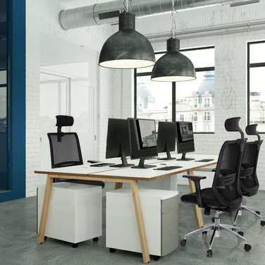 Офісне крісло / поворотне крісло PROFONDO PRO сітка / тканина чорна hjh OFFICE