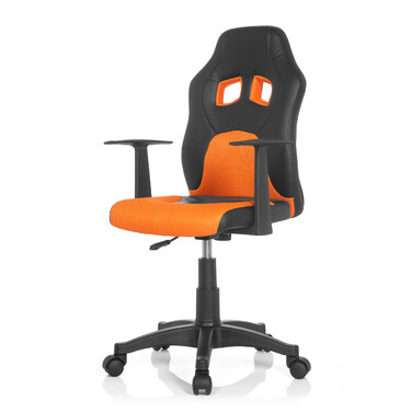 Дитячий письмовий стілець / дитяче крісло TEEN GAME AL чорний/помаранчевий hjh OFFICE