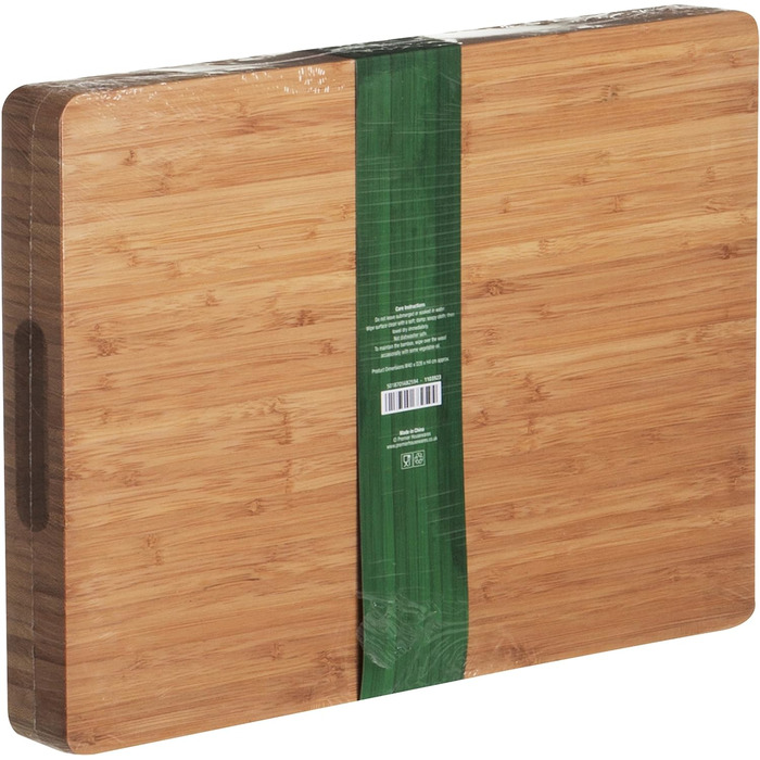 Дошка для нарізання Premier Housewares з бамбука з ручками, натуральна, прямокутна, 28x40x4 см