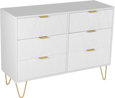 Синя комод UEV з 4 шухлядами 60x34x91 см для вітальні, спальні, коридору