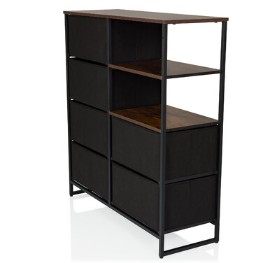 Комод RAGALA 84x30x92см 6 шухляд 2 відкритих відділення копчений дуб hjh LIVING