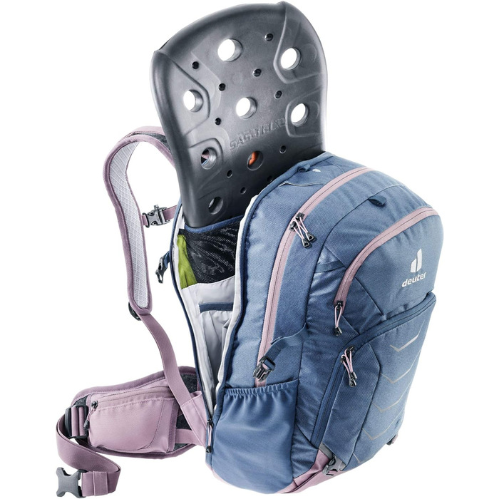 Жіночий велосипедний рюкзак Deuter Attack 18 SL з протектором, 18 л, синьо-фіолетовий