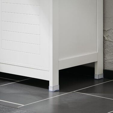 SoBuy BZR121-W Комод для ванної з 2 дверцятами, середній білий шафа 70x90x35 см, меблі для ванної, тумба у передпокій