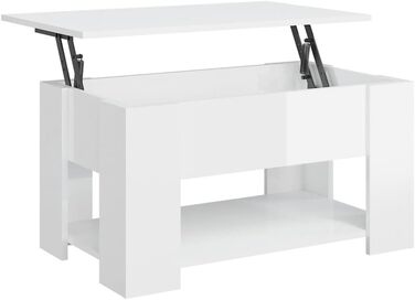 Журнальний стіл vidaXL у стилі старого дерева 79x49x41 см, регульована висота, ДСП, стіл для вітальні, приставний стіл