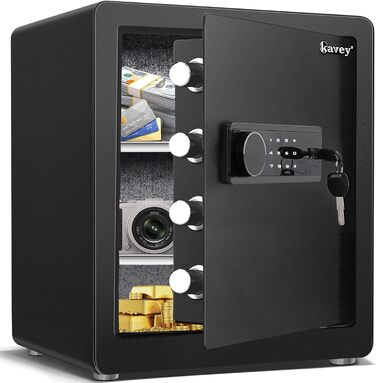 Сейф Kavey 50 л з сенсорною клавіатурою, LED-підсвіткою, двома сигналізаціями, для дому, готелю та офісу