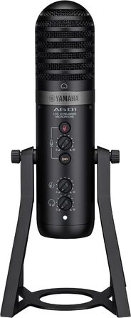 Yamaha AG01 USB-мікрофон для стрімінгу, конденсаторний, високоякісний звук, для Windows, Mac, iOS, Android, чорний
