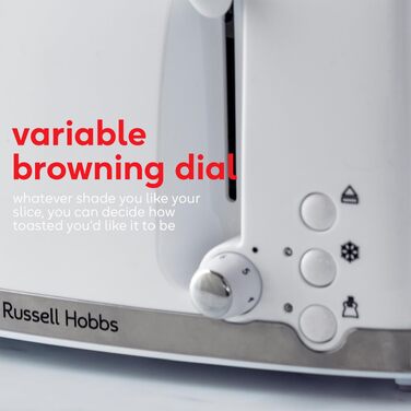 Тостер Russell Hobbs 26071 на 4 тости, білий – з широкими слотами та підйомом тостів