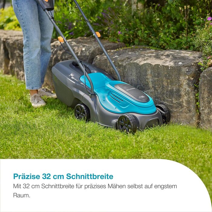 Акумуляторний газонокосарка Gardena EasyMax 30/18V Ready-to-Use Set - 32 см, для малих садів, Power for All-Akku