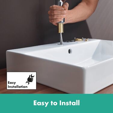 Змішувач для ванної кімнати Hansgrohe Vernis Blend без зливу, хром, висота виливу 70 мм, економія води EcoSmart