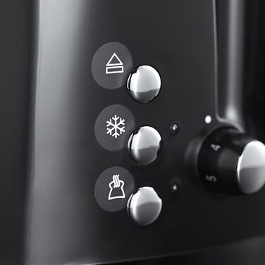 Тостер Russell Hobbs Textures+ (2 широкі слоти, підставка для булочок, 850 Вт, чорний) + Електричний чайник скляний Russell Hobbs Classic (1.7 л, 2400 Вт)