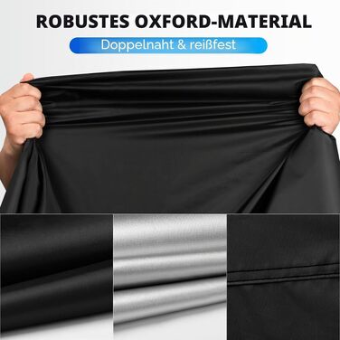 Водонепроникний чохол для мотоцикла Favoto Outdoor XXL, захисний пилозахисний тент від негоди з відбивачами, чорний, 245x102x122см