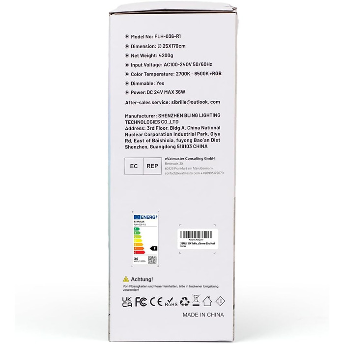 Торшер SIBRILLE 36W LED RGB з димером, 2500 Лм, з пультом і сенсорним керуванням, 2700K-6500K, 3-режими, сучасна лампа для вітальні, спальні, офісу, готелю, чорний