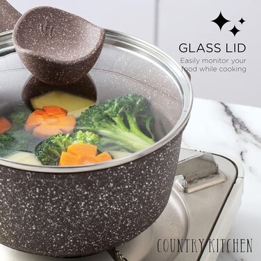 Набір посуду Country Kitchen з антипригарним покриттям, литий алюміній, 11 предметів, кремовий колір – для щоденного приготування їжі